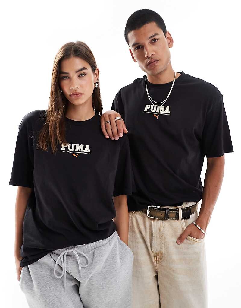 

Черная футболка PUMA с центральным логотипом