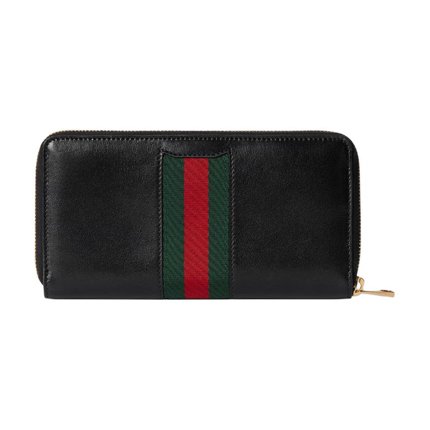 GUCCI Кожаный кошелек с подковой для женщин Black — фото 3