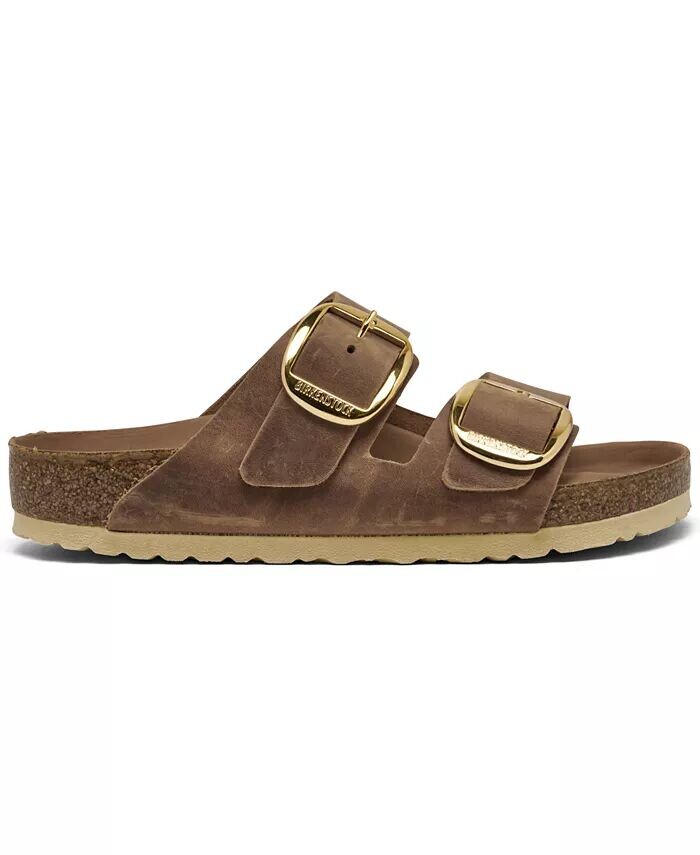 Женские сандалии Arizona из промасленной кожи с большой пряжкой от Finish Line Birkenstock, коричневый — фото 2