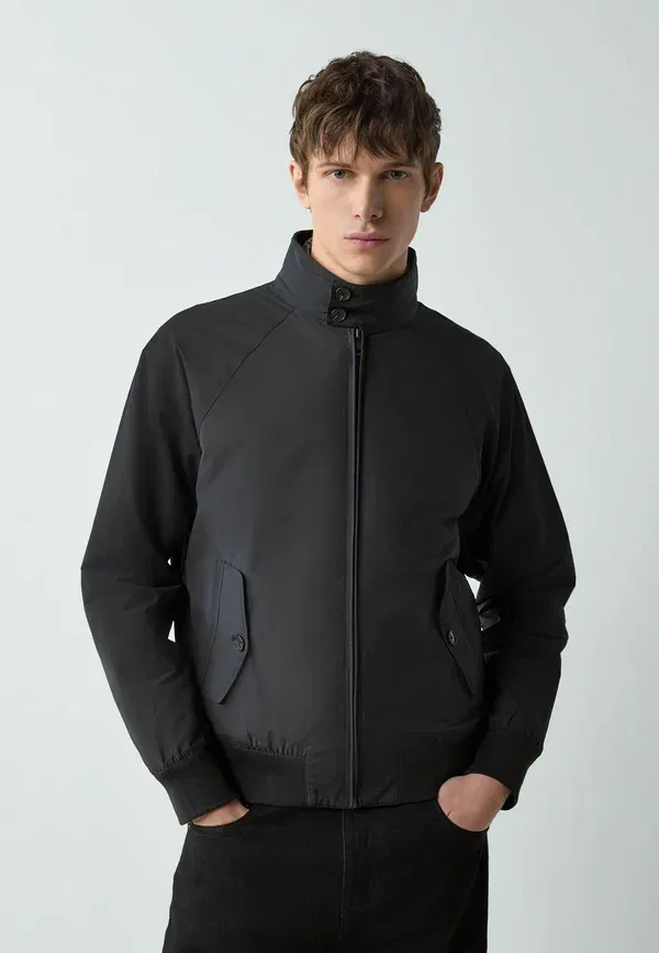 Куртка Harrington Regular Fit, водоотталкивающая, летняя, Next, черный