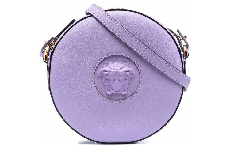 

VERSACE Сумка через плечо La Medusa из телячьей кожи круглая камера женская фиолетовая