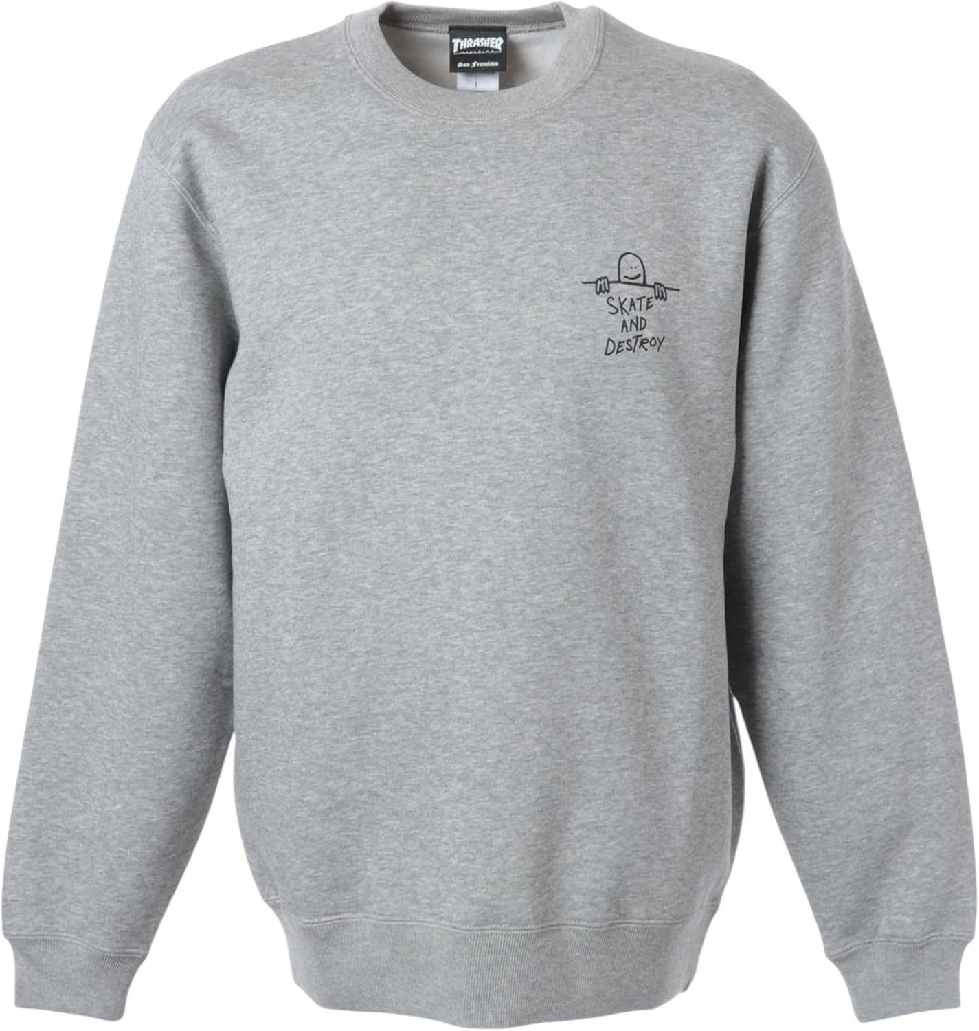 

Мужская толстовка с круглым вырезом Thrasher TH94601 / SK8 & DESTROY CREW (с логотипом бренда) Классическая модель, серый
