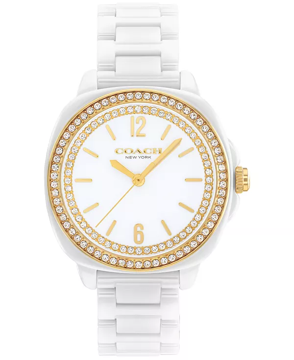 

Женские часы Kitt с белым керамическим браслетом, 34 мм Coach, white