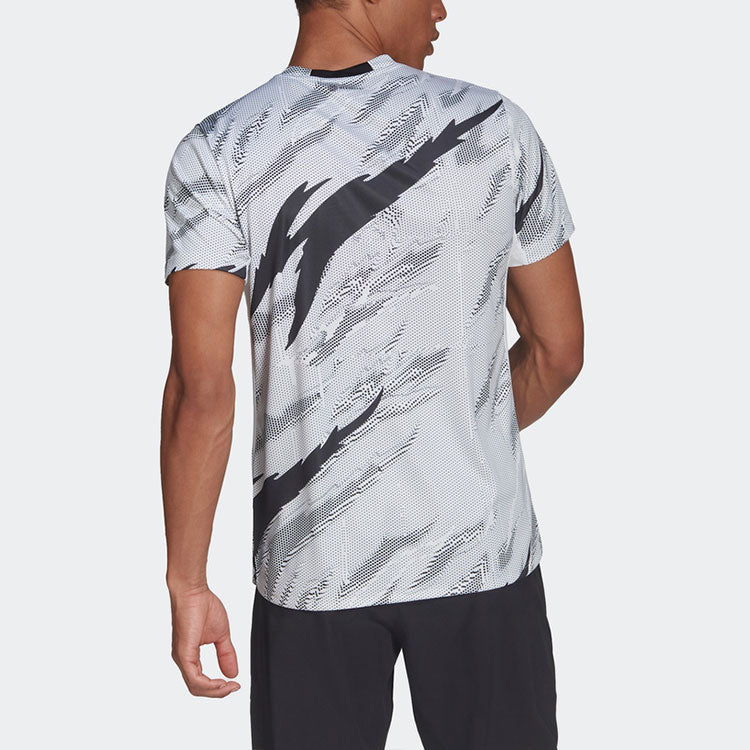 Футболка adidas Training Sports Printing Round Neck Short Sleeve White HB9174 — фото 3