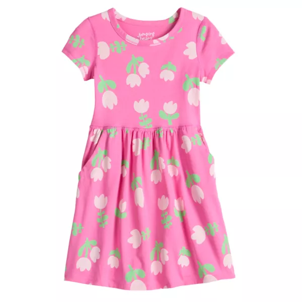 

Сенсорно-адаптивное платье для младенцев, малышей и девочек 4-12 лет Jumping Beans, цвет large pink tulip