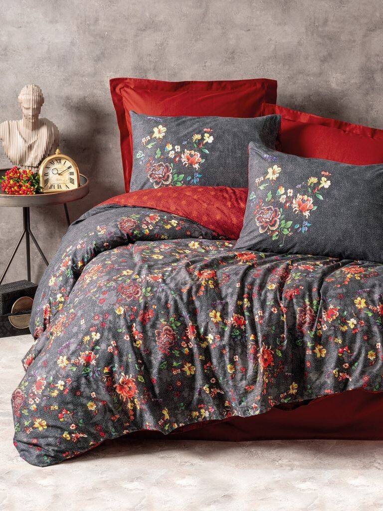 

L'Essentiel Linge de Maison, Sierra - Claret Red, комплект двойных пододеяльников Ranforce (DE), винно-красный, 100 % ХЛОПОК RANFORCE, 200 x 200 см