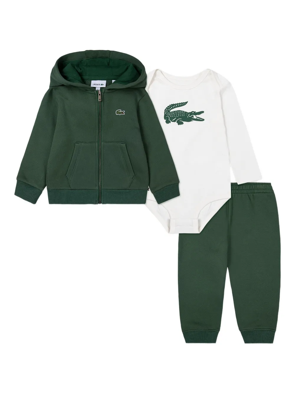 

Костюм с капюшоном и логотипом Lacoste Kids, зеленый