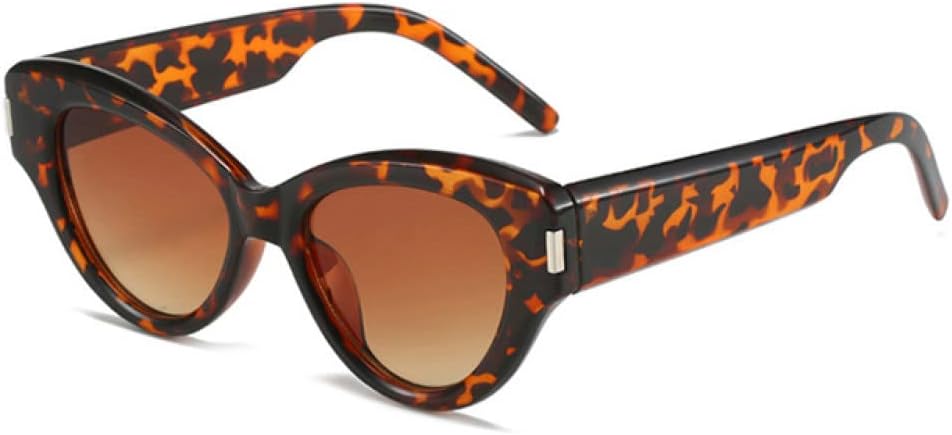 

Женские солнцезащитные очки «кошачий глаз» в стиле ретро, ​​солнцезащитные очки Jelly Tea с защитой от УФ-излучения UV400, мужские солнцезащитные очки с заклепками generic, Leopard Tea Gradient