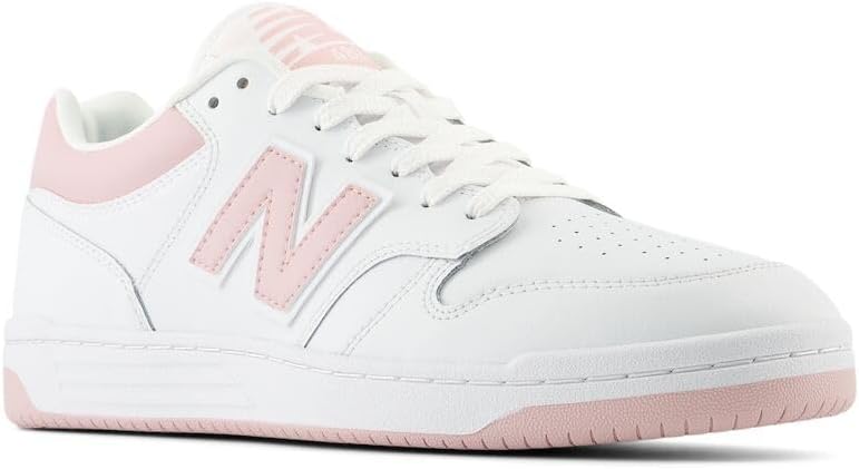 Кроссовки New Balance Unisex-Adult 480 V1, White/Orb Pink — фото 4