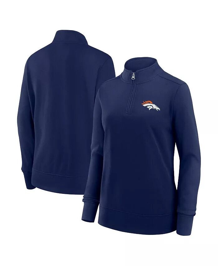

Женская темно-синяя толстовка Denver Broncos Velocity с застежкой-молнией на четверть длины Logo Athletic
