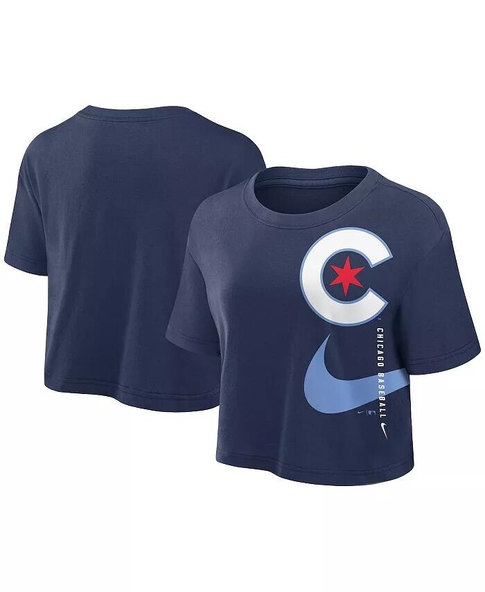 

Женская укороченная футболка Navy Chicago Cubs City Connect Performance Nike