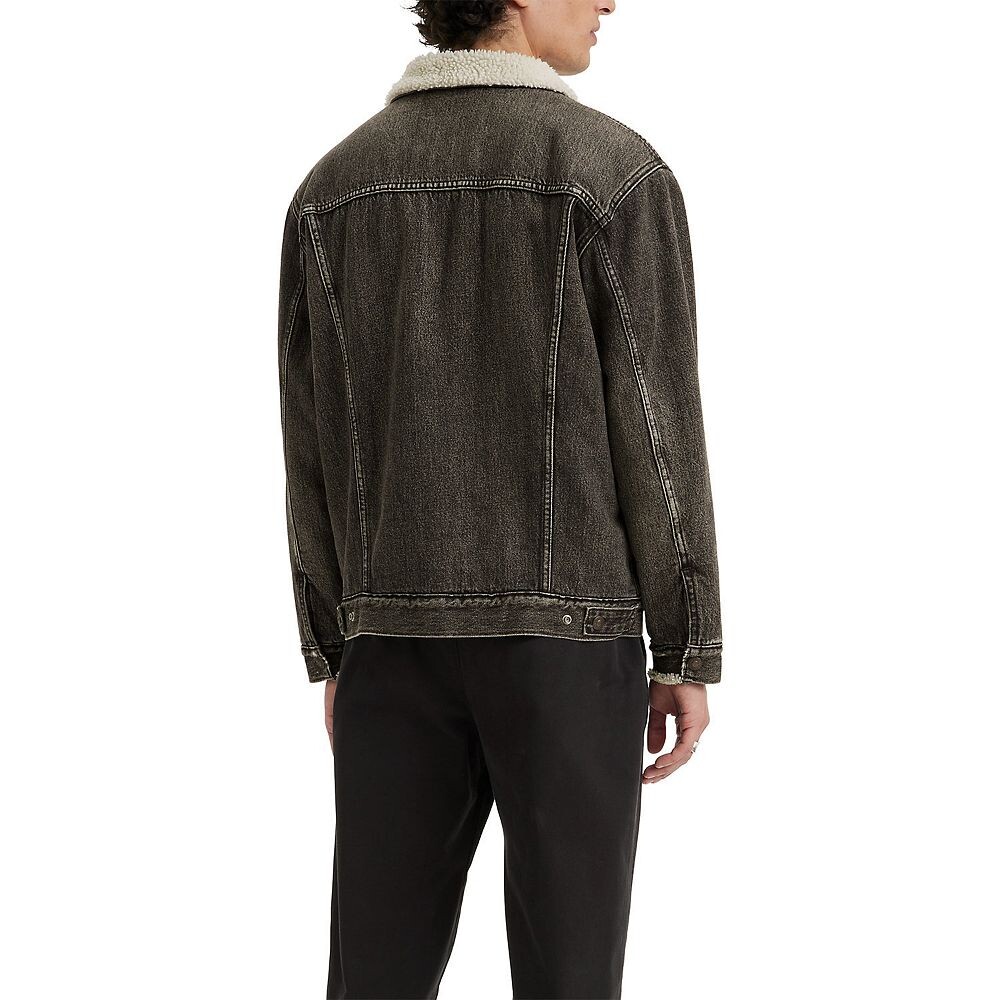 Мужская куртка Levi's свободного кроя из шерпа-дальнобойщика, цвет Salt Lake — фото 2