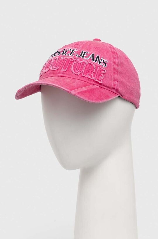 

Хлопковая бейсболка Versace Jeans Couture, розовый