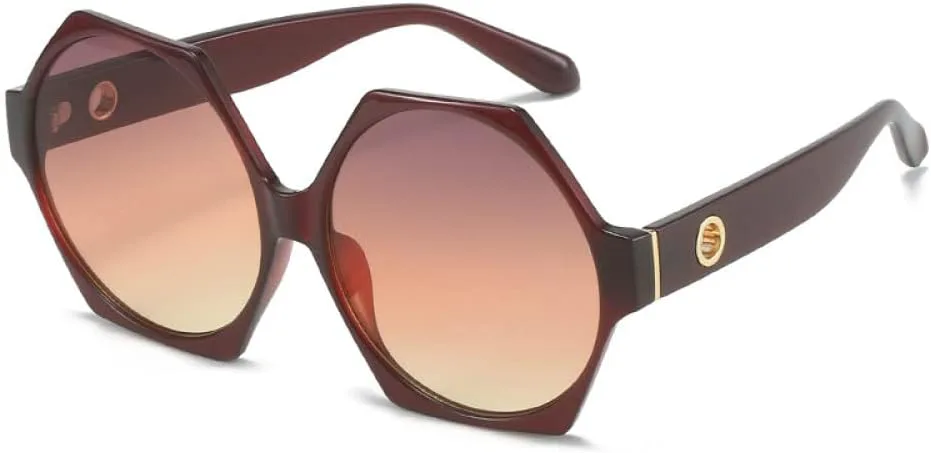 

Солнцезащитные очки в крупной шестиугольной оправе для женщин, солнцезащитные очки с заклепками для мужчин и женщин, солнцезащитные очки UV400 LANGSER, C4