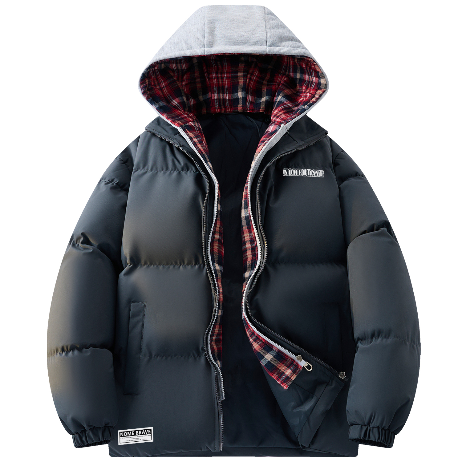 

NOME Пуховик Unisex, Dark Gray (Red Plaid)