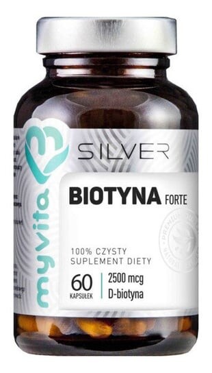 

MyVita, Silver, биотин форте 2500 мкг 100%, 60 капсул