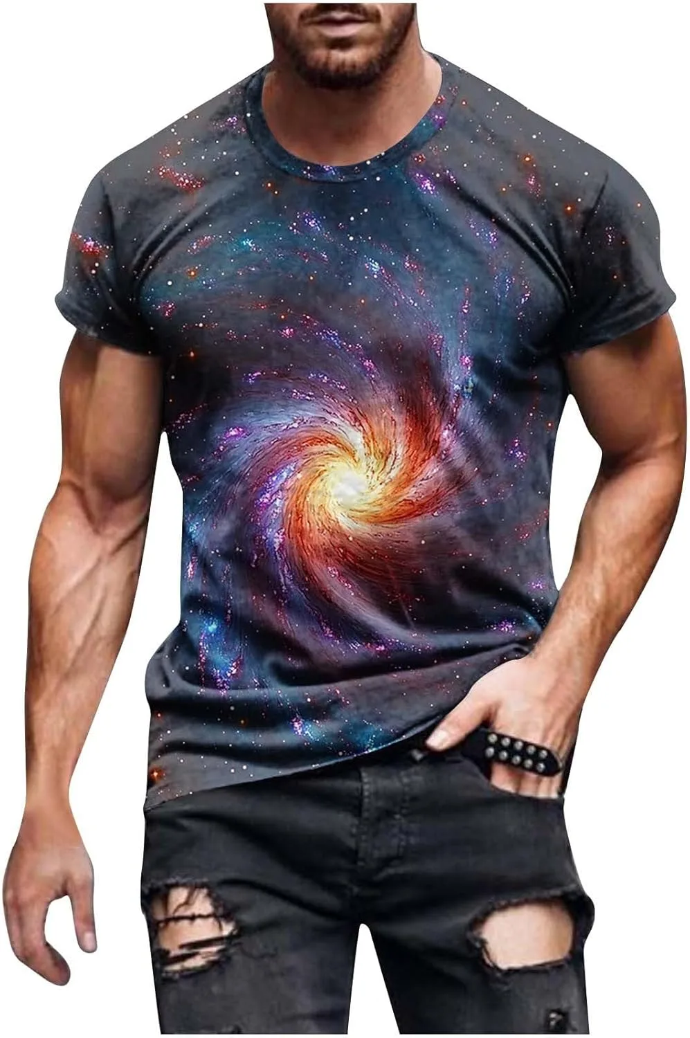 

Мужская футболка с принтом, короткий рукав, летняя