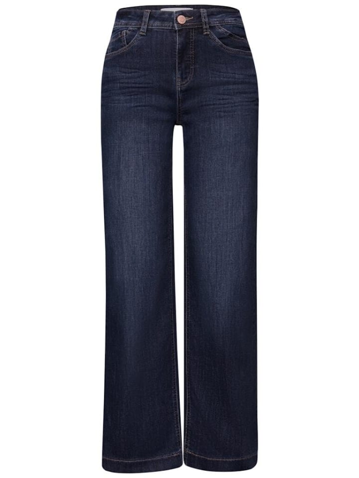 

Street One Джинсы темно-синего цвета с эффектом потертости