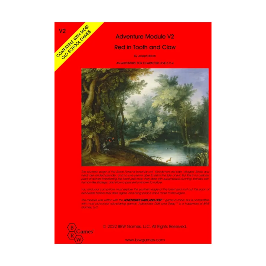 

Модуль Adventure Module V2 - Red in Tooth and Claw, Adventures Dark and Deep