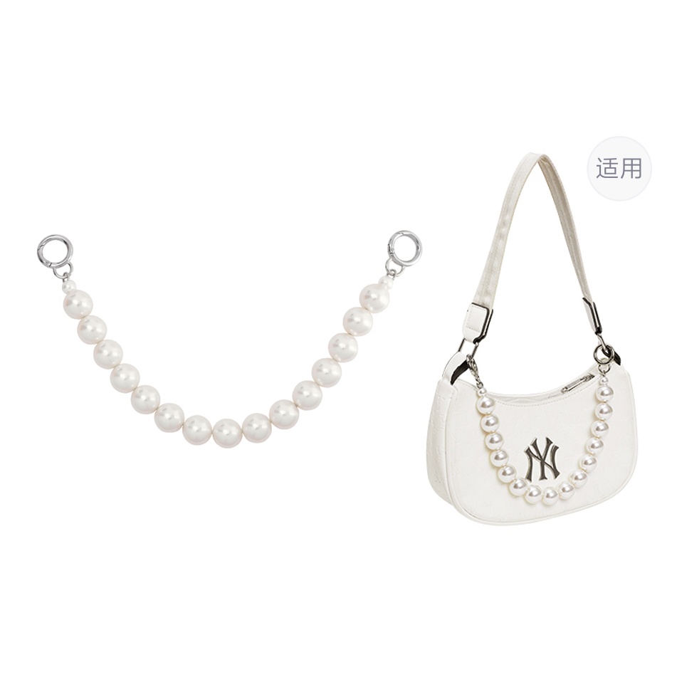 

Lan Bao Fan Металлическая сумка для женщин с жемчужной цепочкой, 2.0 Wide Pearl Infinity Clasp Silver 38cm[Bag Not Included]