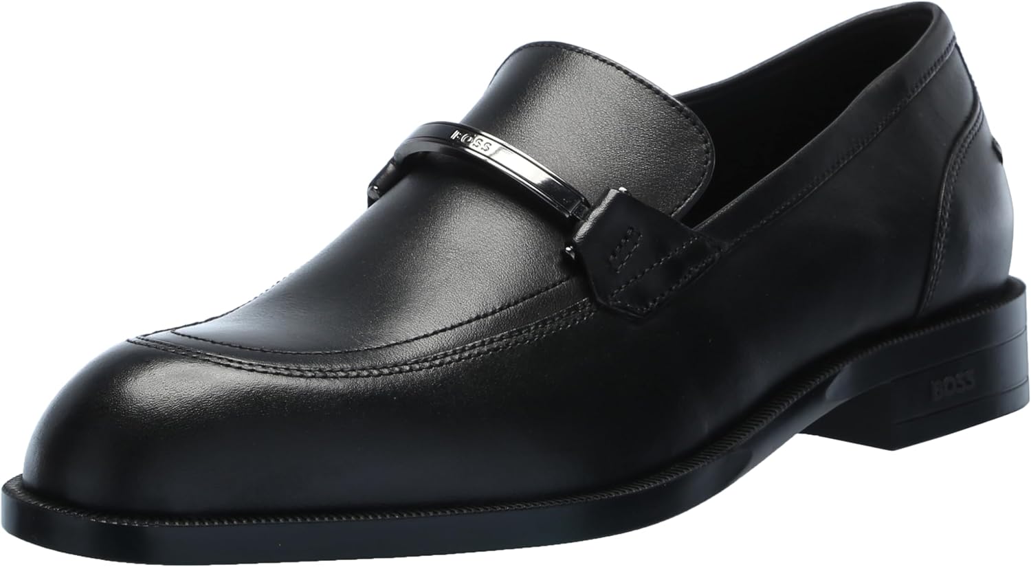 

Мужские лоферы BOSS Tayil из гладкой кожи с декором-битом, Black Currant