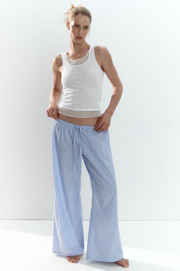 Хлопковые пижамные штаны H&M, синий