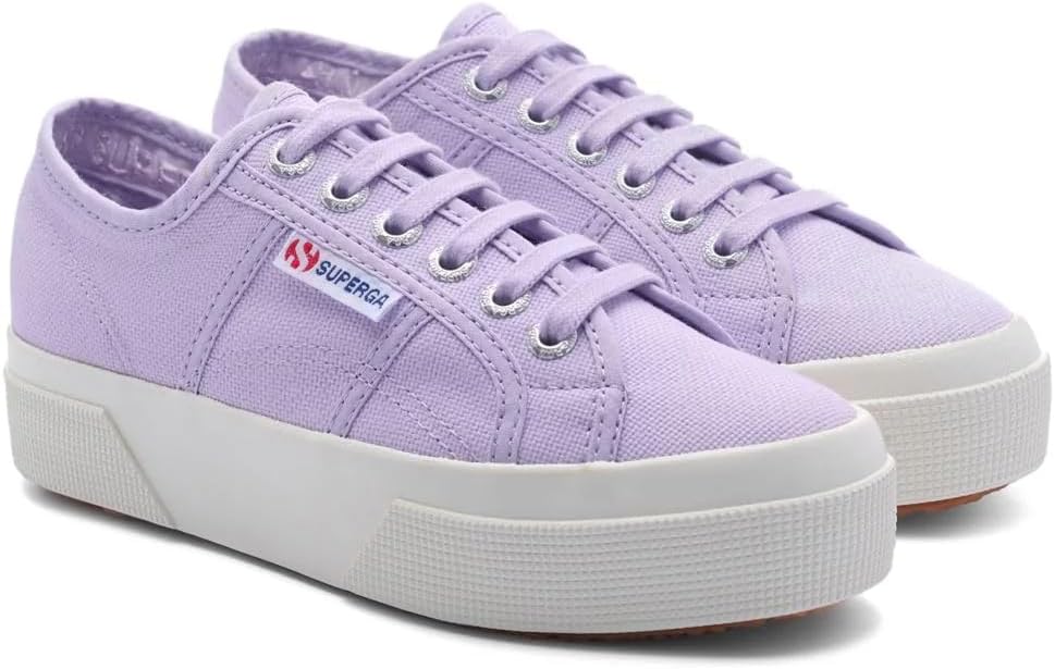 Кроссовки Superga 2740 Platform для мужчин и женщин - иконические итальянские теннисные кроссовки с дышащим верхом из ткани и нескользящей резиновой подошвой, фиолетовый/лиловый — фото 4