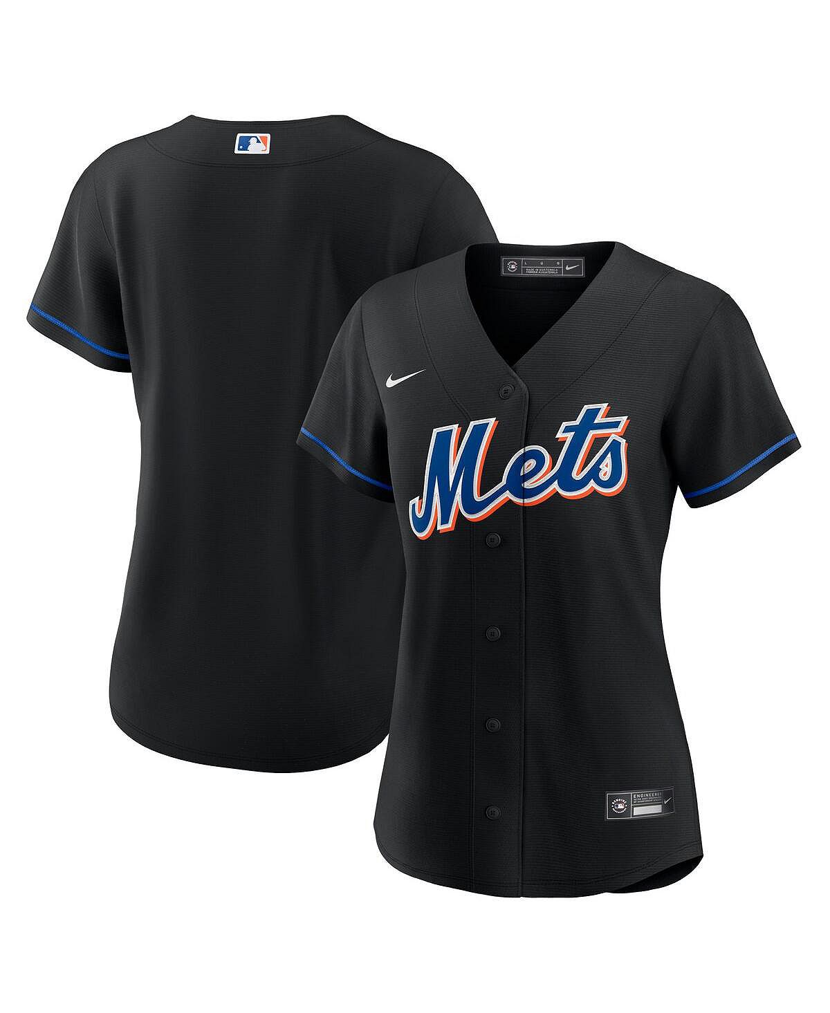 

Женская черная футболка команды New York Mets 2022, альтернативная реплика Nike, черный