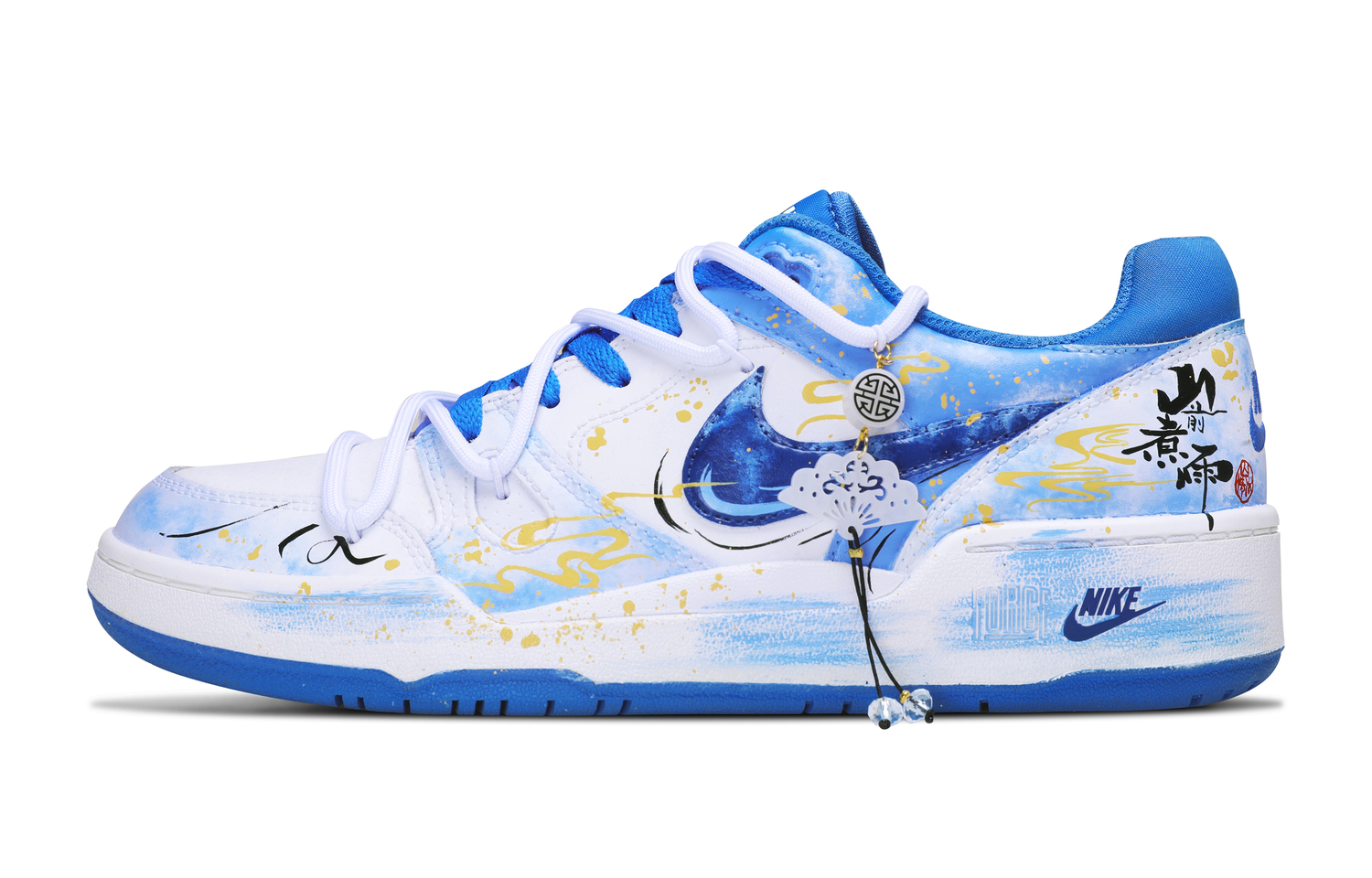 

Nike износостойкие и легкие низкие кроссовки для скейтбординга Full Force мужские white blue