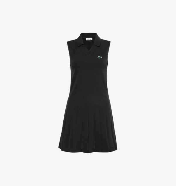 

Мини-Платье-Теннис из эластичного трикотажа с логотипом-нашивкой Lacoste, черный