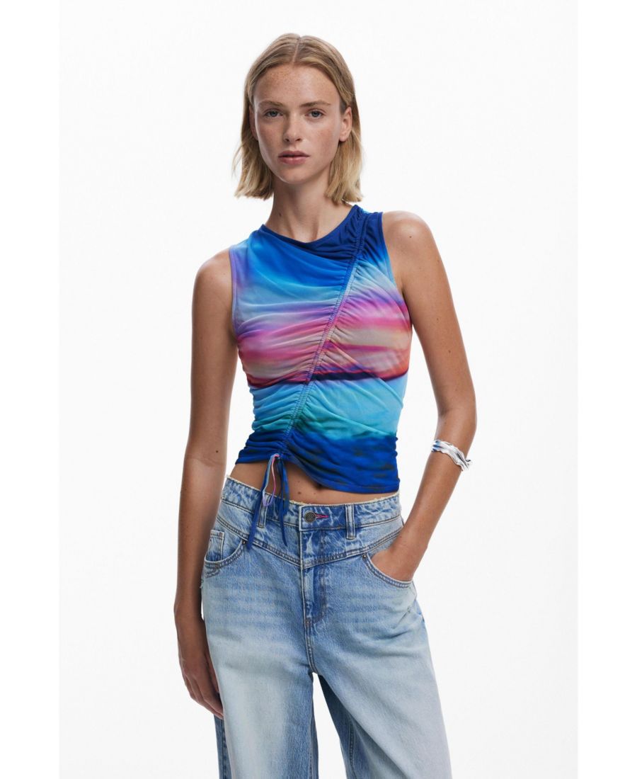 

Женская футболка Закат Desigual, Blue, Синий, Женская футболка Закат Desigual, Blue