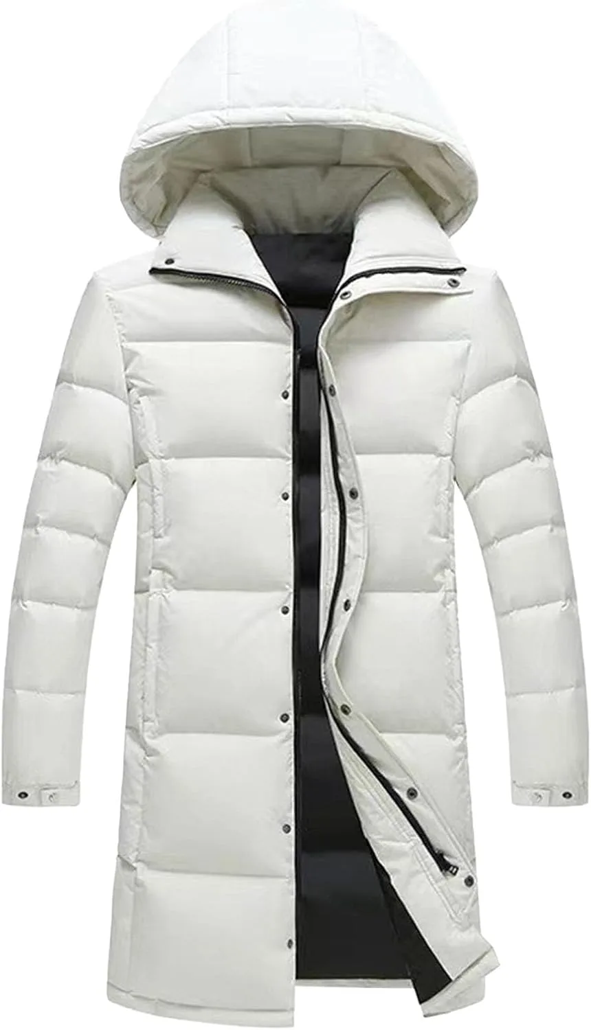 Мужская зимняя куртка длинная пуховик Waterproof Ski Parka утепленная верхняя одежда с капюшоном для катания на лыжах Generic, белый