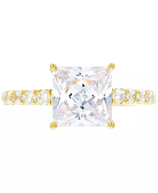 

Помолвочное кольцо с кубическим цирконием огранки «кушон» из стерлингового серебра с покрытием из 14-каратного золота Macy'S, gold