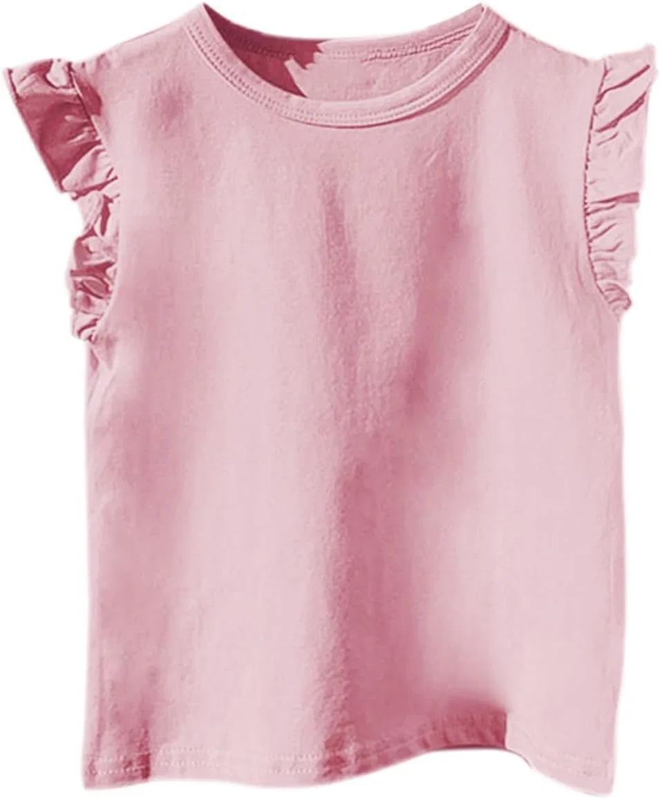 Детский топ без рукавов с рюшами, Pink
