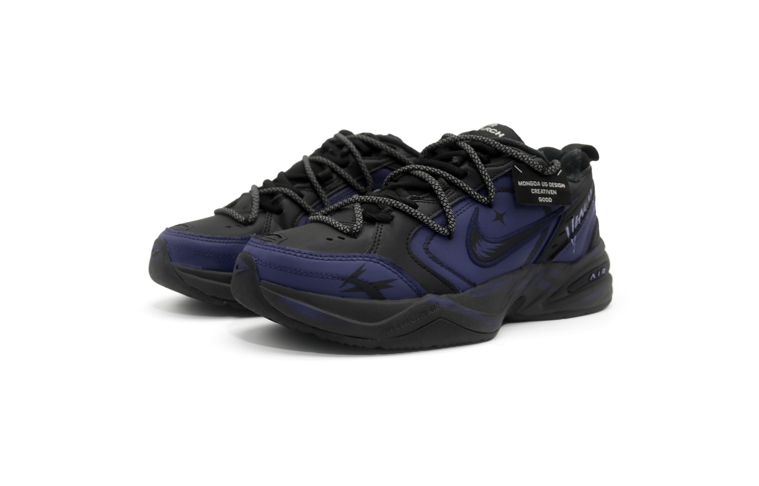 Air Monarch 4 Low Top Chunky Sneakers Unisex фиолетовые Nike, черный — фото 4