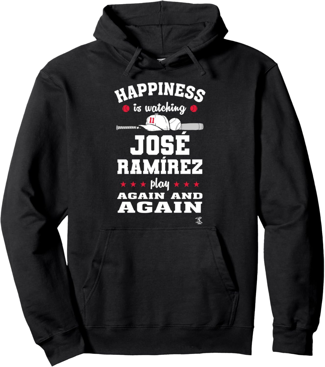 

Худи Jose Ramirez Happy is Watching Game Day, черная Ballpark Mvp