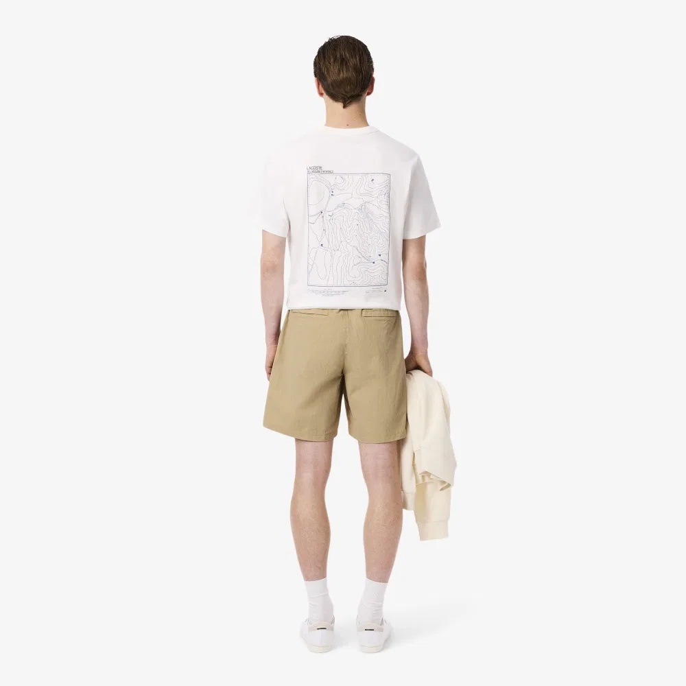 Мужские шорты с декоративной строчкой бежевые от Lacoste — фото 3