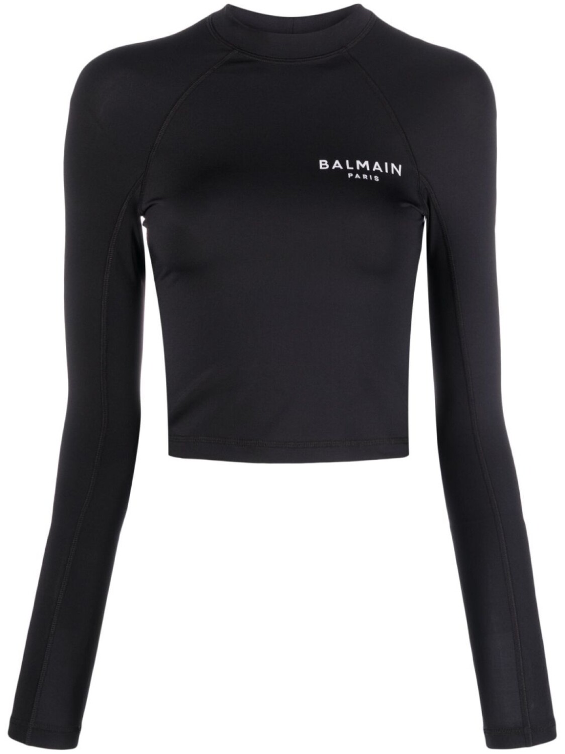 

Укороченный топ с логотипом Balmain, черный