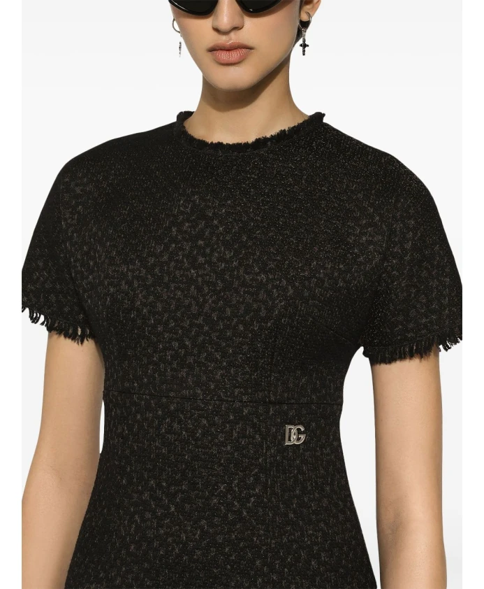 Платье Dolce & Gabbana Short With Logo Appliqué, черный — фото 2