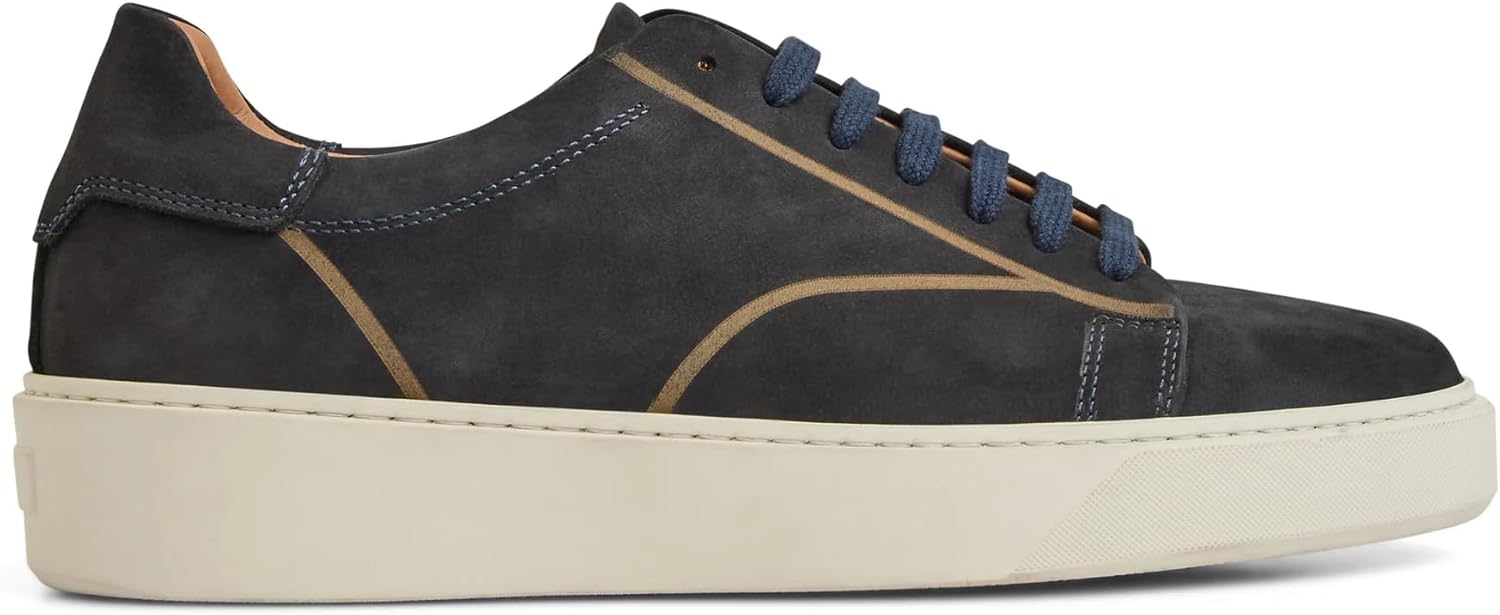 Мужские итальянские кроссовки Bruno Magli Matteo с застежкой на шнуровке, Navy Nubuck — фото 2