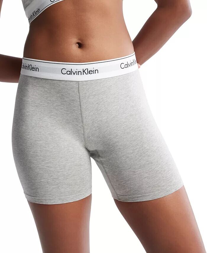 Женские современные хлопковые трусы-боксеры QF7625 Calvin Klein, серый — фото 4