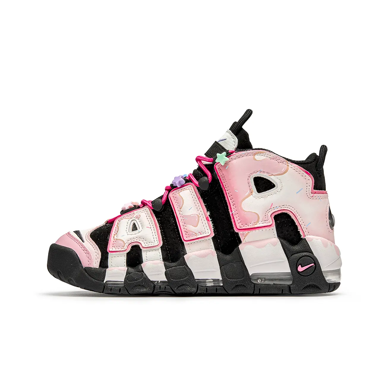 

Nike Женские баскетбольные кроссовки Air More Uptempo Mid top Pink/Black