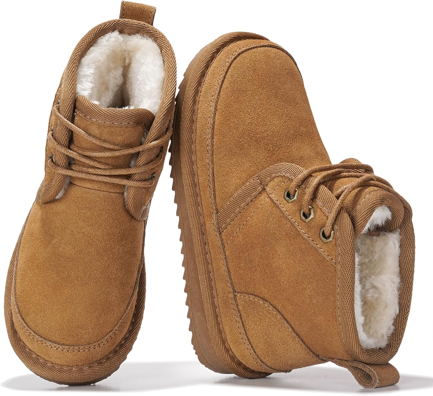 

Детские ботинки Project Cloud из 100% натуральной кожи - легкие ботинки на меховой подкладке для девочек и мальчиков с стелькой из пенной памяти - нескользящая зимняя обувь для детей (Nevada), Chestnut Suede