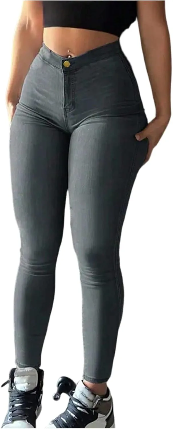 Джинсы-джеггинсы для женщин Western High Waisted Skinny с карманами