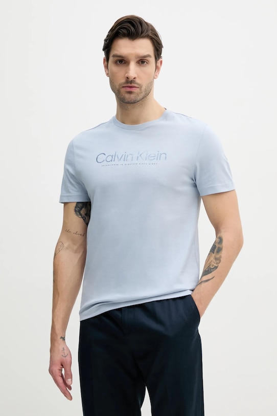 

Хлопковая футболка Calvin Klein, синий