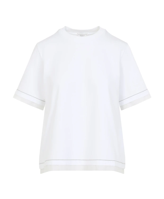 

Футболка из эластичного хлопкового трикотажа Peserico, белый