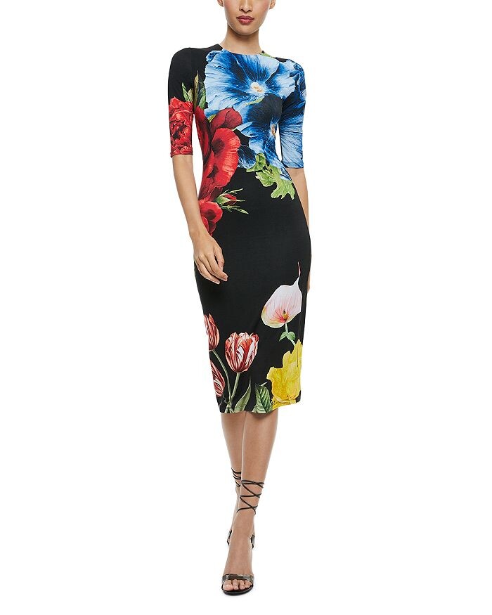 

Платье миди Alice and Olivia Delora, мультиколор