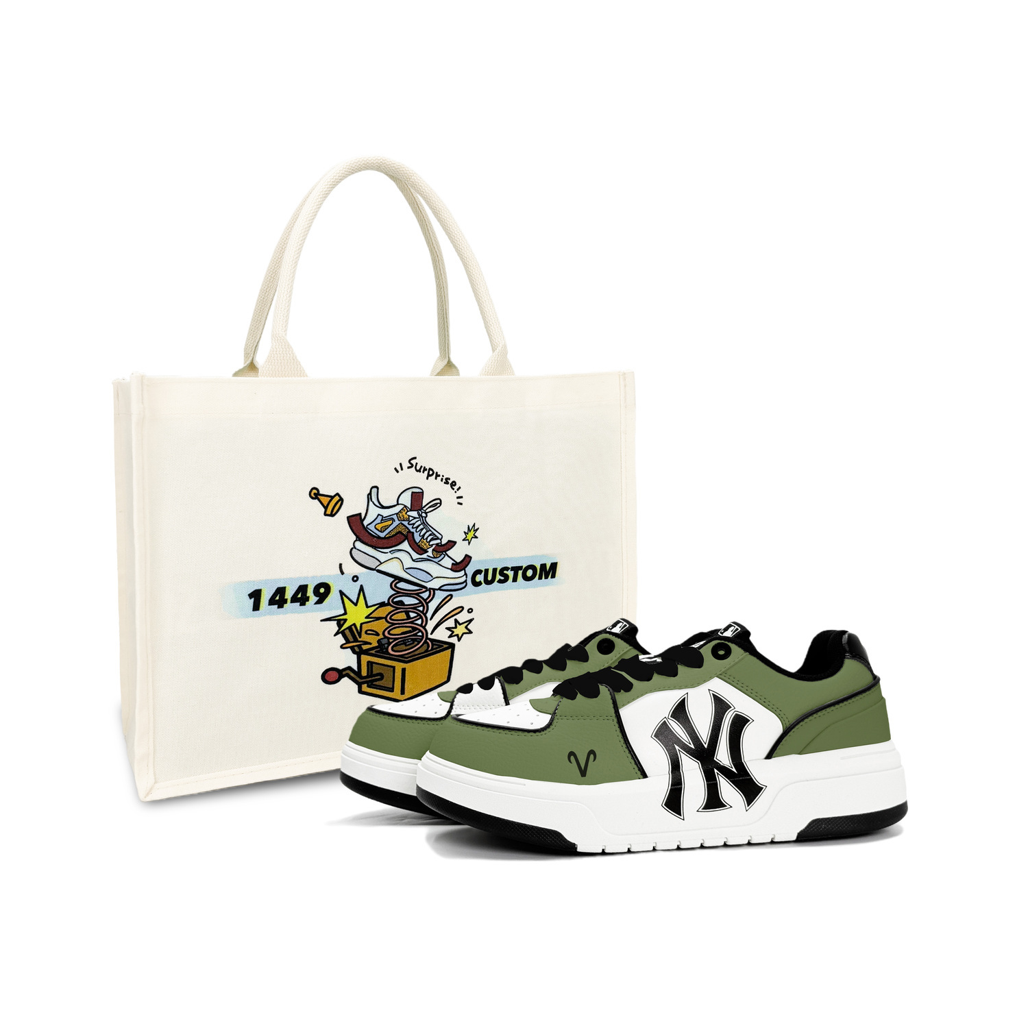 

Кроссовки для скейтборда unisex с амортизирующей стелькой Chunky Liner и износостойкой подошвой, низкие MLB, зеленый