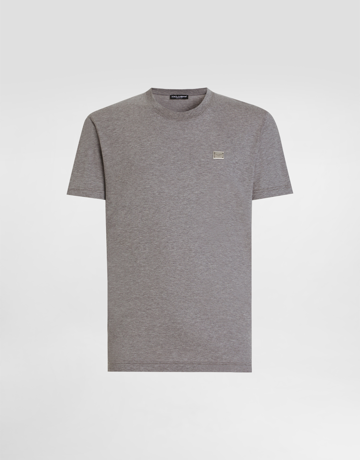 

Хлопковая футболка с биркой Dolce & Gabbana, серый