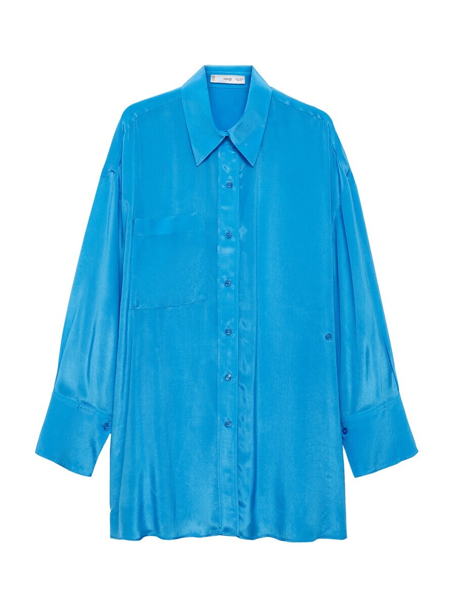 

Длинная блузка MANGO Blouse Ramona, лазурный